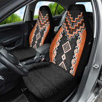 Orange Niho Taniwha Mix Poutama Car Seat Cover Unique Taniko Aotearoa