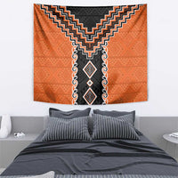 Orange Niho Taniwha Mix Poutama Tapestry Unique Taniko Aotearoa LT01 - Polynesian Pride