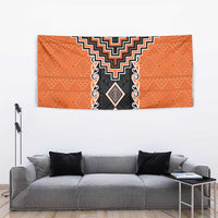 Orange Niho Taniwha Mix Poutama Tapestry Unique Taniko Aotearoa LT01 - Polynesian Pride