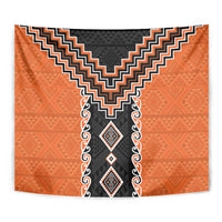 Orange Niho Taniwha Mix Poutama Tapestry Unique Taniko Aotearoa LT01 - Polynesian Pride