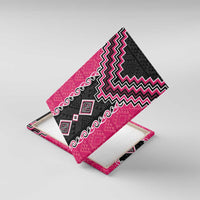 Pink Niho Taniwha Mix Poutama Canvas Wall Art Unique Taniko Aotearoa