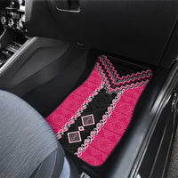 Pink Niho Taniwha Mix Poutama Car Mats Unique Taniko Aotearoa