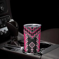 Pink Niho Taniwha Mix Poutama Tumbler Cup Unique Taniko Aotearoa