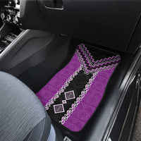 Purple Niho Taniwha Mix Poutama Car Mats Unique Taniko Aotearoa