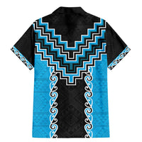 Sky Blue Niho Taniwha Mix Poutama Family Matching Mermaid Dress and Hawaiian Shirt Unique Taniko Aotearoa