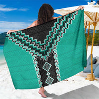 Teal Niho Taniwha Mix Poutama Sarong Unique Taniko Aotearoa