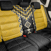 Yellow Niho Taniwha Mix Poutama Back Car Seat Cover Unique Taniko Aotearoa
