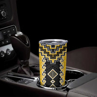 Yellow Niho Taniwha Mix Poutama Tumbler Cup Unique Taniko Aotearoa