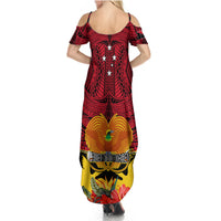 Papua New Guinea Summer Maxi Dress Bird Of Paradise Mix Polynesian Pattern LT01 - Polynesian Pride