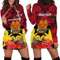 Personalised Papua New Guinea Hoodie Dress Bird Of Paradise Mix Polynesian Pattern LT01 - Polynesian Pride