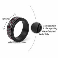 Aotearoa Pink Taniko Pattern Special Spinner Ring - Polynesian Pride