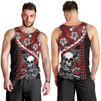 Hawaii Halloween Men Tank Top Hibiscus Skull Kakau Pattern LT01 - Polynesian Pride