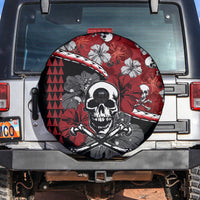 Hawaii Halloween Spare Tire Cover Hibiscus Skull Kakau Pattern LT01 - Polynesian Pride