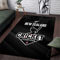 New Zealand Cricket Area Rug Aotearoa Black Cap Come On