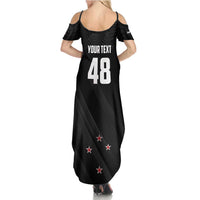 Custom New Zealand Cricket Family Matching Summer Maxi Dress and Hawaiian Shirt Aotearoa Black Cap Come On
