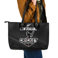 New Zealand Cricket Leather Tote Bag Aotearoa Black Cap Come On
