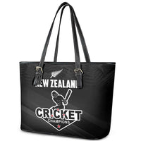 New Zealand Cricket Leather Tote Bag Aotearoa Black Cap Come On