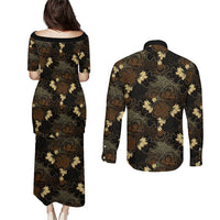 Javanese Batik Semen Couples Matching Puletasi and Long Sleeve Button Shirt Indonesian Traditional Pattern LT01 - Polynesian Pride