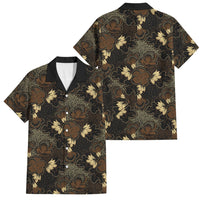 Javanese Batik Semen Family Matching Mermaid Dress and Hawaiian Shirt Indonesian Traditional Pattern LT01 Dad's Shirt - Short Sleeve Black - Polynesian Pride