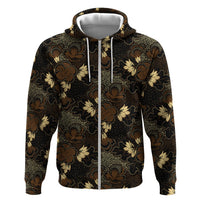 Javanese Batik Semen Hoodie Indonesian Traditional Pattern LT01 Zip Hoodie Black - Polynesian Pride