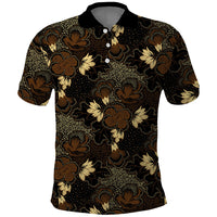 Javanese Batik Semen Polo Shirt Indonesian Traditional Pattern LT01 Black - Polynesian Pride