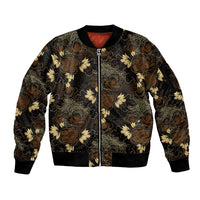 Javanese Batik Semen Sleeve Zip Bomber Jacket Indonesian Traditional Pattern