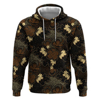 Javanese Batik Semen Zip Hoodie Indonesian Traditional Pattern LT01 Pullover Hoodie Black - Polynesian Pride