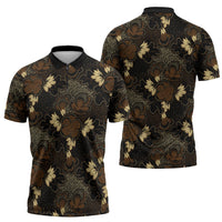 Javanese Batik Semen Zipper Polo Shirt Indonesian Traditional Pattern
