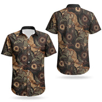 Batik Pedalaman Semen Lereng Style Couples Matching Off Shoulder Maxi Dress and Hawaiian Shirt Indonesian Traditional Pattern LT01 - Polynesian Pride