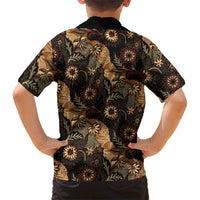 Batik Pedalaman Semen Lereng Style Family Matching Short Sleeve Bodycon Dress and Hawaiian Shirt Indonesian Traditional Pattern