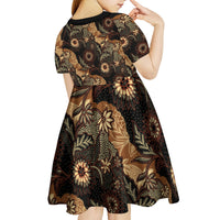 Batik Pedalaman Semen Lereng Style Kid Short Sleeve Dress Indonesian Traditional Pattern
