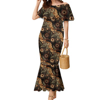 Batik Pedalaman Semen Lereng Style Mermaid Dress Indonesian Traditional Pattern LT01 Women Black - Polynesian Pride