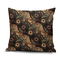 Batik Pedalaman Semen Lereng Style Pillow Cover Indonesian Traditional Pattern LT01 Black - Polynesian Pride