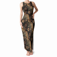 Batik Pedalaman Semen Lereng Style Tank Maxi Dress Indonesian Traditional Pattern LT01 Women Black - Polynesian Pride