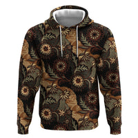 Batik Pedalaman Semen Lereng Style Zip Hoodie Indonesian Traditional Pattern LT01 Pullover Hoodie Black - Polynesian Pride