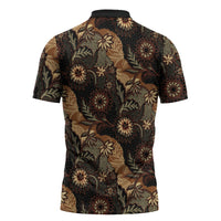Batik Pedalaman Semen Lereng Style Zipper Polo Shirt Indonesian Traditional Pattern LT01 - Polynesian Pride