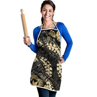 Gold Tropical Leaves Hawaii Mikioi Lei Apron Luxury Stylized LT01 - Polynesian Pride