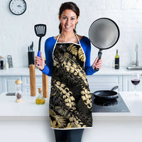 Gold Tropical Leaves Hawaii Mikioi Lei Apron Luxury Stylized LT01 - Polynesian Pride