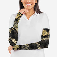 Gold Tropical Leaves Hawaii Mikioi Lei Arm Sleeves Luxury Stylized LT01 - Polynesian Pride