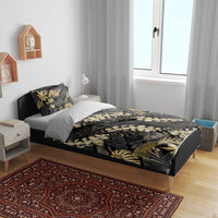 Gold Tropical Leaves Hawaii Mikioi Lei Bedding Set Luxury Stylized - Polynesian Pride