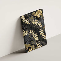 Gold Tropical Leaves Hawaii Mikioi Lei Canvas Wall Art Luxury Stylized - Polynesian Pride