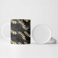 Gold Tropical Leaves Hawaii Mikioi Lei Ceramic Mug Luxury Stylized LT01 - Polynesian Pride
