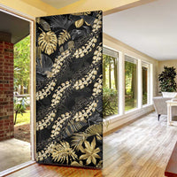 Gold Tropical Leaves Hawaii Mikioi Lei Door Cover Luxury Stylized LT01 - Polynesian Pride
