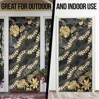 Gold Tropical Leaves Hawaii Mikioi Lei Door Cover Luxury Stylized LT01 - Polynesian Pride