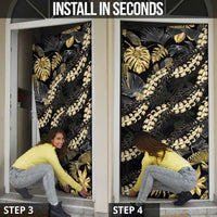 Gold Tropical Leaves Hawaii Mikioi Lei Door Cover Luxury Stylized LT01 - Polynesian Pride
