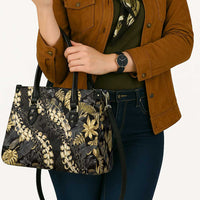 Gold Tropical Leaves Hawaii Mikioi Lei Leather Bag Luxury Stylized LT01 - Polynesian Pride