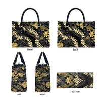 Gold Tropical Leaves Hawaii Mikioi Lei Leather Bag Luxury Stylized LT01 - Polynesian Pride
