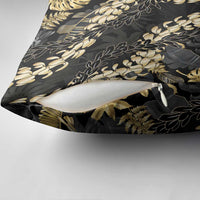 Gold Tropical Leaves Hawaii Mikioi Lei Pillow Cover Luxury Stylized LT01 - Polynesian Pride