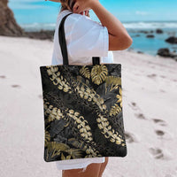 Gold Tropical Leaves Hawaii Mikioi Lei Tote Bag Luxury Stylized LT01 - Polynesian Pride
