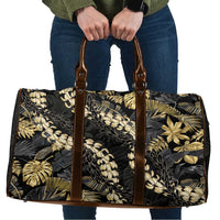 Gold Tropical Leaves Hawaii Mikioi Lei Travel Bag Luxury Stylized LT01 Gold - Polynesian Pride